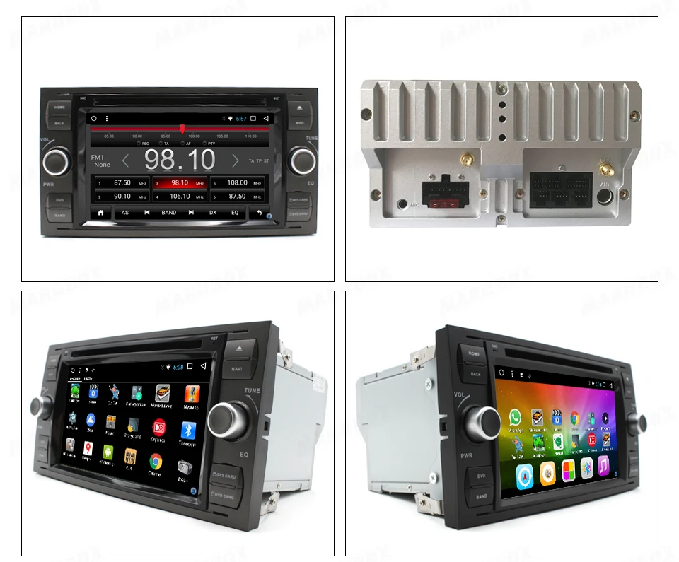 Best MARUBOX 2Din Android 7.1 For Ford Focus 2008-2011 Ford Fiesta Mondeo Transit C-Max 7" GPS Stereo Radio Car DVD Player 7A601DT3 7