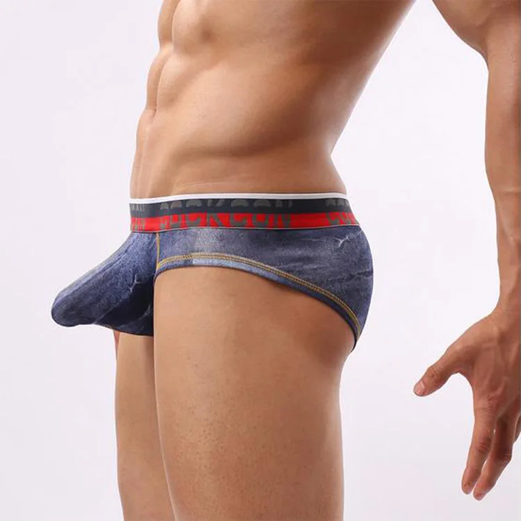 New Arrival Fashion Cowboy Men's Denim Brief Low rise Pouch Bulge