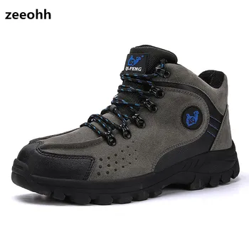 

zeeohh Men Waterproof Hiking Shoes Snow Boots Professional Outdoor Mountain Climbing Hunting High Top anti-wear Sneakers