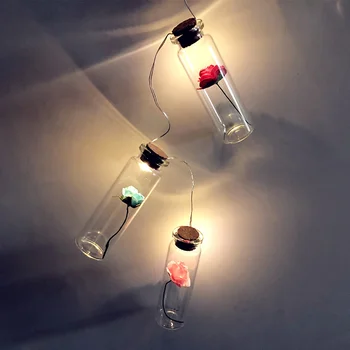 

Outdoor LED String Lights Rose Wishing Bottle Copper Wire String Lights Ourdoor Garden Party Home Decorations