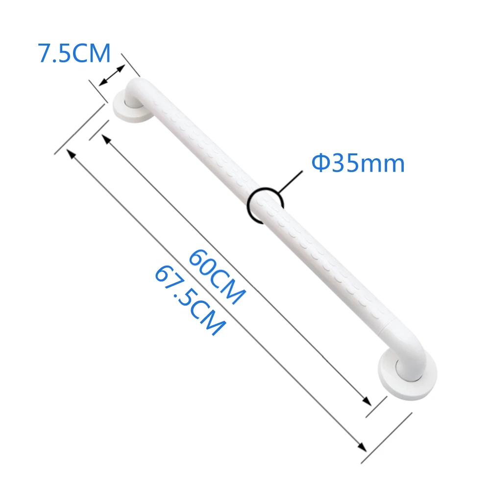 30/45/60cm Stainless Steel White Grab Bar Anti-Slip Bathroom Safety Handle For Elderly Bathroom Accessory Max Load Weight 150KGS 30/45/60cm Stainless Steel White Grab Bar Anti-Slip Bathroom Safety Handle For Elderly Bathroom Accessory Max Load Weight 150KGS