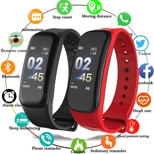 

2019 TOP Fitness Tracker Color Screen Smart Bracelet Blood Pressure Heart Rate Monitor Smart Band New for Sport PK M3Plus Y5 Men