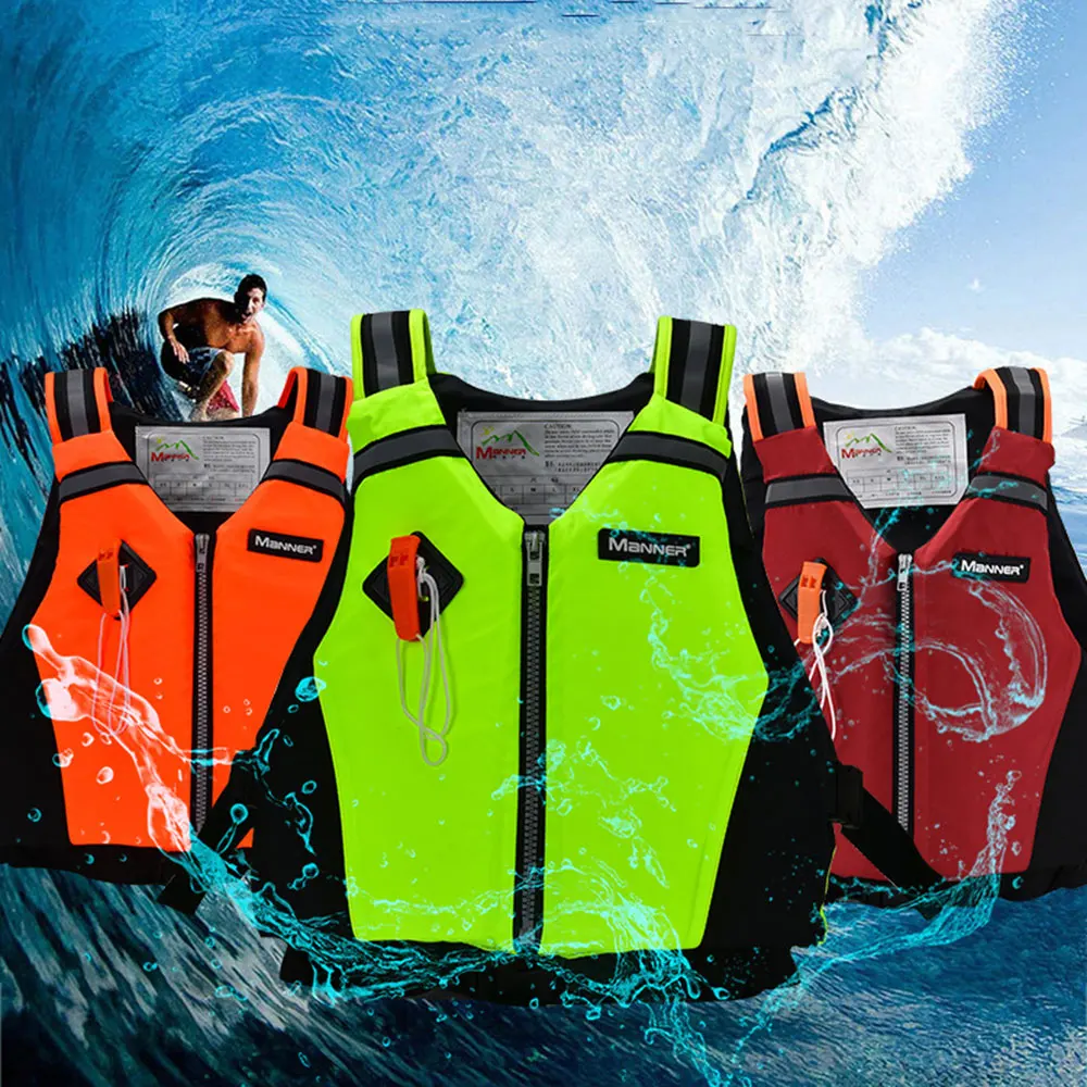 

Universal Life Jacket Vest Neoprene Buoyancy EPE Rescue Fishing Swimming Drifting Surfting Adults Life Vest Adjustable Swim Wear