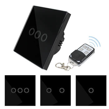 

EU/UK Standard Touch Switch Waterproof Wall Light Touch Screen Switch Remote Control White Black Golden Wall Touch Switch