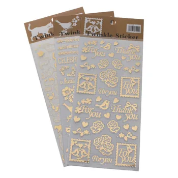 

1Pcs Creative Golden Twinkle Daily Decorative Stationery Stickers DIY School Supplies Scrapbooking Album Label Stickers