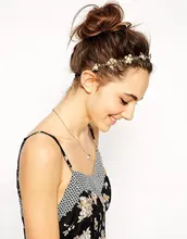Золотой сплав металла hairbands с цветами и чиан, регулируемый украшения украшения для волос аксессуары для волос