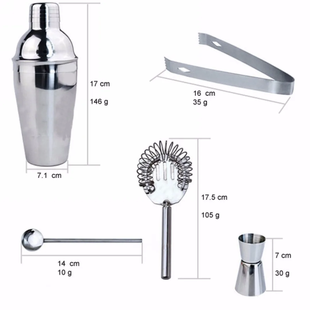 14Pcs Cocktail Shaker Set Drinks Strainer Bottle Opener Maker Mixer Bar Tool  Bartender Tool