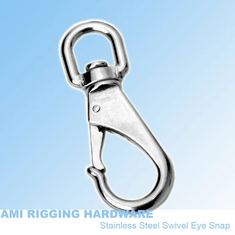 

swivel eye snap hook 0# 5/8" 15*67 stainless steel 316 marine grade Swivel Eye Spring Snaps swivel clip boat rigging hardware