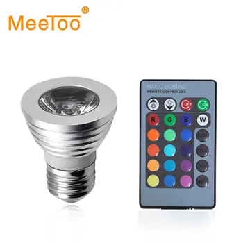 

RGB LED Bulb E27 LED Spotlight with IR Remote Controller 3W GU10 MR16 Lampada LED Lamp Light for Home Party Christmas Decoration