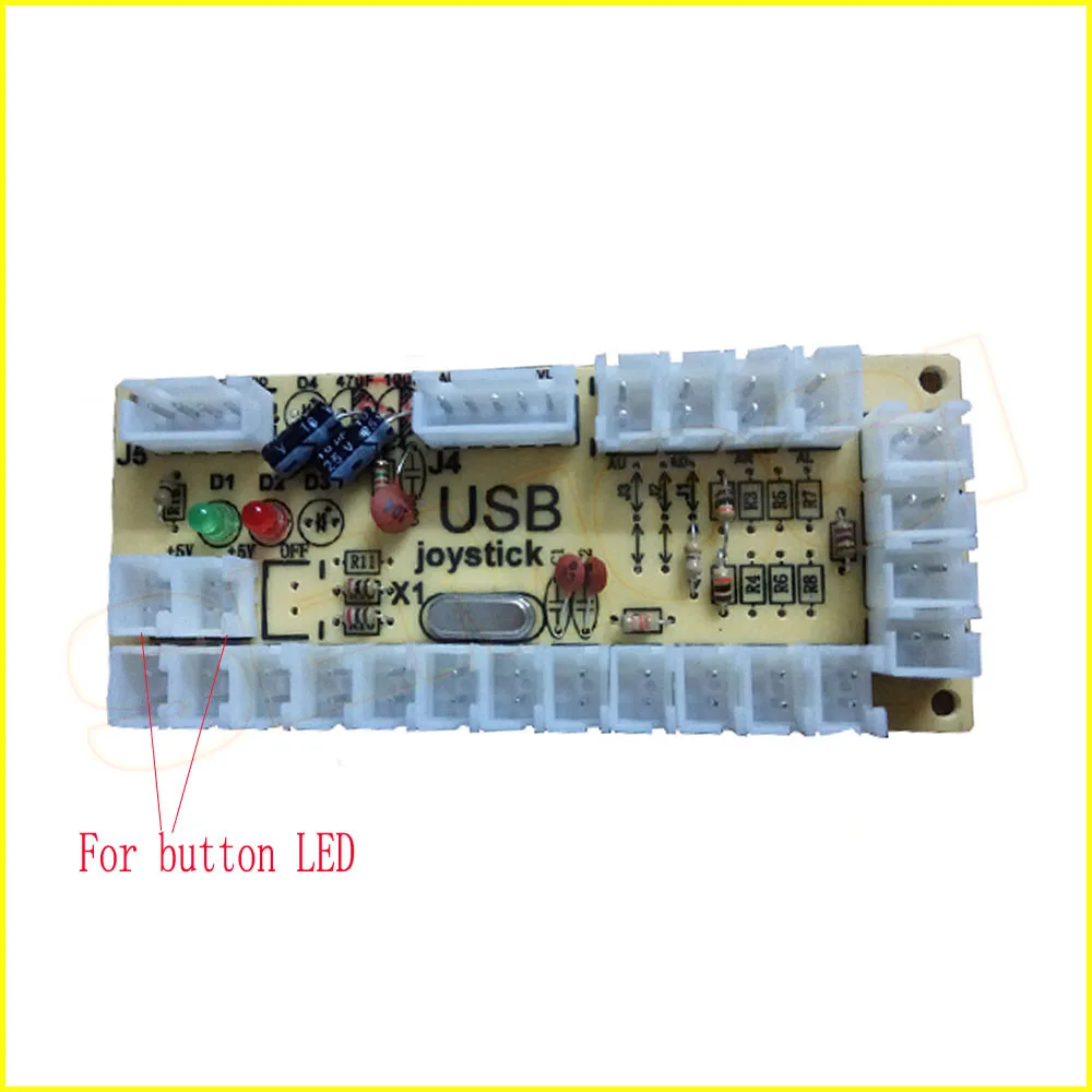 LED Arcade Joystick Button DIY Kit Zero Delay USB Encoder To PC 5Pin Illuminated Joystick+ 5V LED Push Buttons for Game Machine