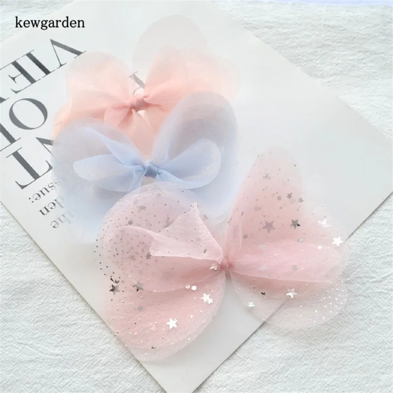 Kewgarden бант для волос Сделай Сам повязка на голову марлевая ткань аксессуары ручной работы бант для волос DIY ремесло поставки 8*12 см 30 шт./компл
