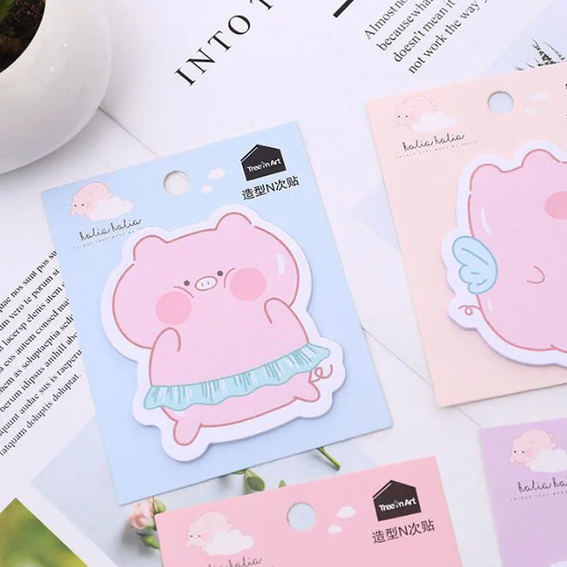 Kawaii блокнот для записей Липкие заметки животных цвет стойкость стикеры