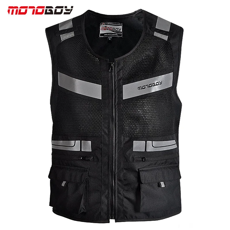 Летняя новая мотоциклетная футболка motoboy светоотражающий жилет Мото Рыцарь Гонки бездорожья одежда мужская косуха 600D Оксфорд - Цвет: Черный