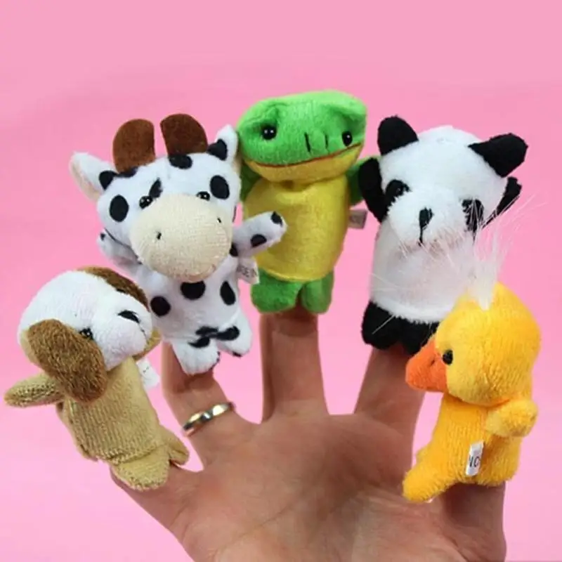 Детские Мультяшные куклы-марионетки на палец куклы перчатки с изображением животных плюшевые мягкие игрушки для детей интерактивный подарок для игры - Цвет: 1