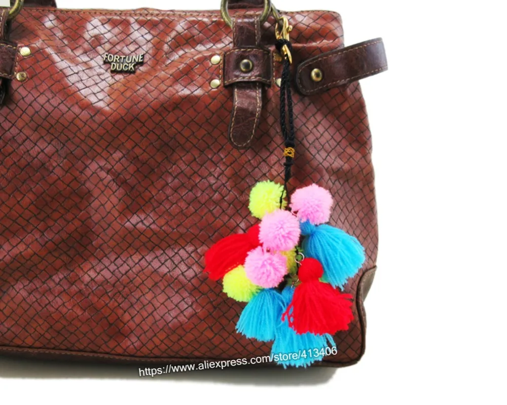 Handmade Bohemian Key Pom Charm Bag Hanger Trim Of Thai Handmade Bohemian Key Pom Charm Bag Hanger Trim Of Thai Indian Hmong Hippie Handbag Accessories Sp 001 In Parts From