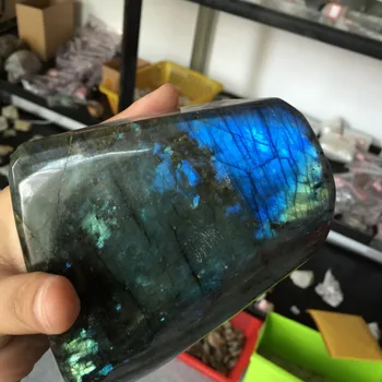 

1694g AAA+++ High Quality and Colorful Natural Labradorite Block Crystal feng shui Products Hot Sale
