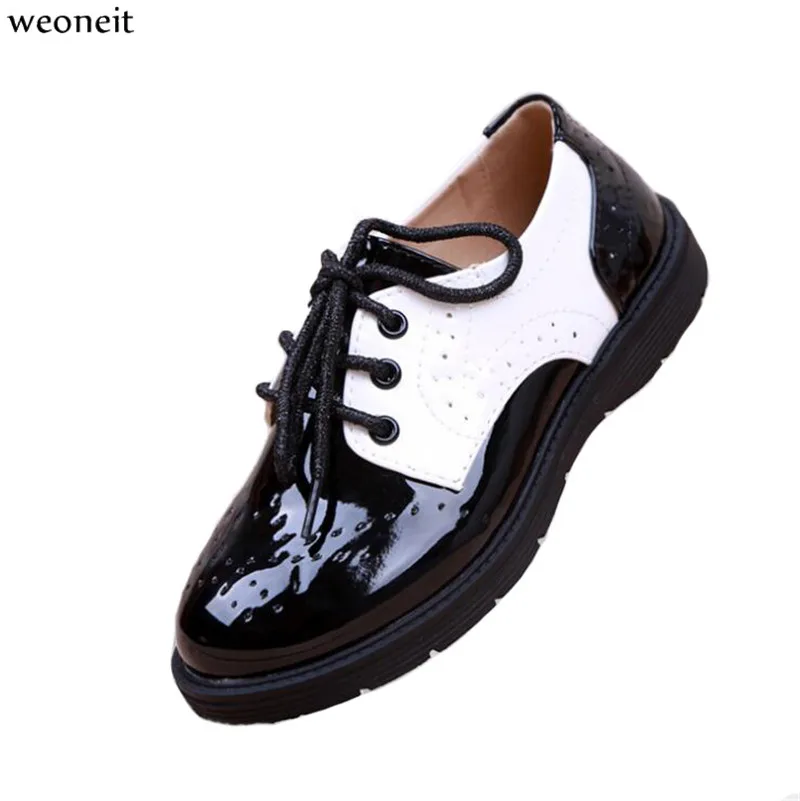 

Weoneit Children Kids Boys Shoes Party Wedding Leather Shoes Black White Spring Autumn Boys School Uniform Dress Shoes CN 26-41