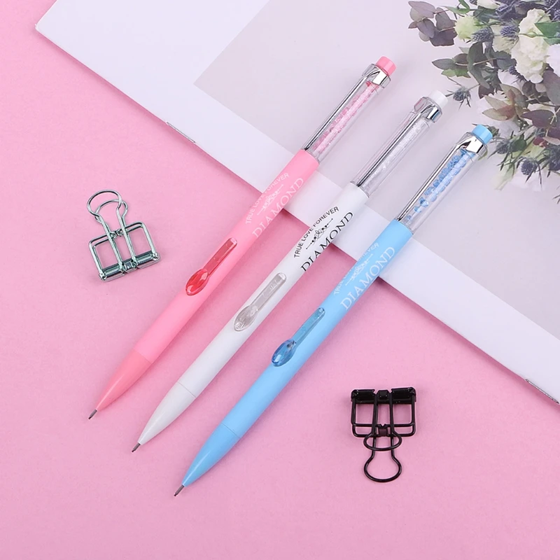 Diamond Mechanical Pencil Cute Plastic Colored Automatic Pencils For