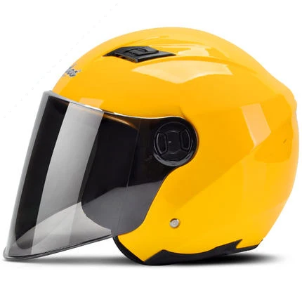 Moto rcycle шлем 3/4 открытый шлем для скутера capacete moto rbike шлем модульный откидной шлем casco moto с объективом светодиодный свет - Цвет: Yellow