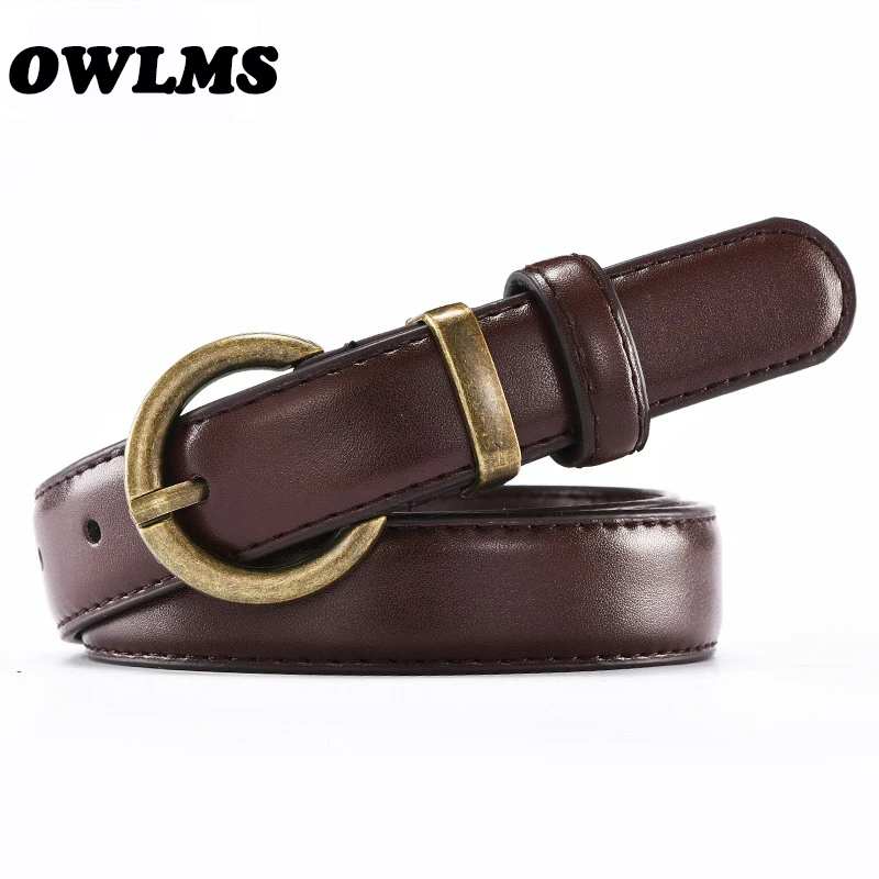

Hot Sale High Quality Woman belt black PU leather female waist strap antique pin buckle belts for women lady waistband jean girl
