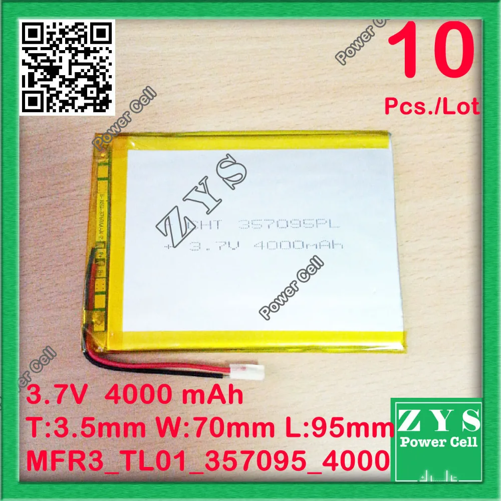 10 pcs./Lot 3.7V 4000mah Li ion battery for tablet pc 7 inch MP3 MP4