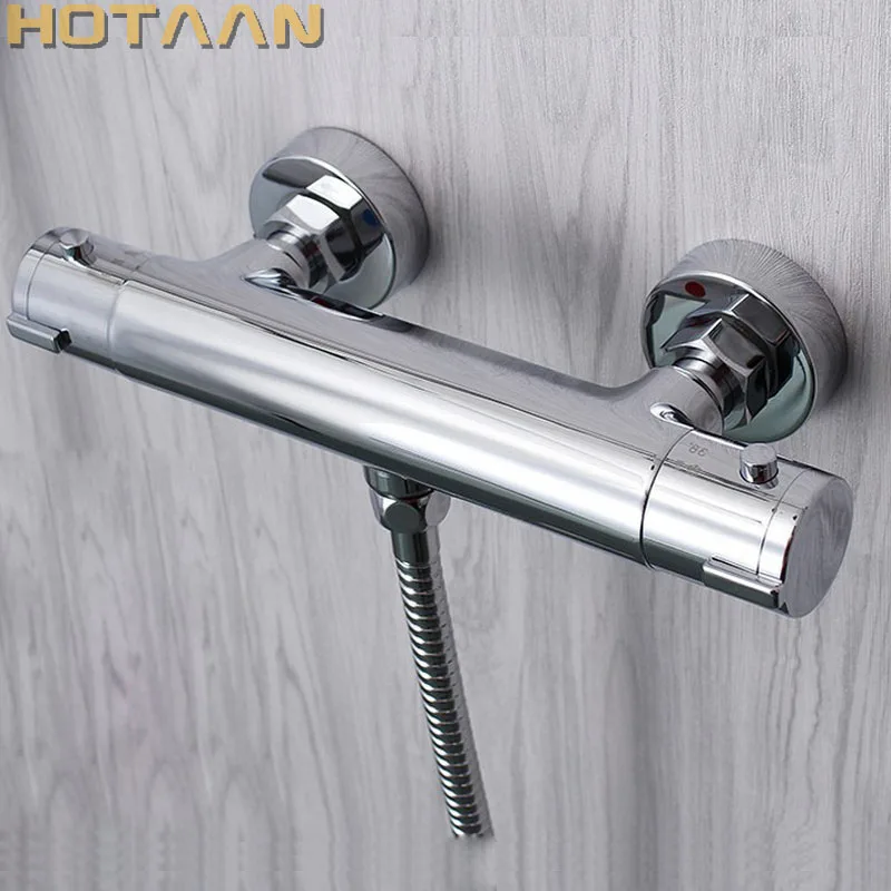 

Free Shipping Wall Mounted Two Handle Thermostatic Shower Faucet Thermostatic Mixer , Shower Taps Chrome Finish,YT-5311-B