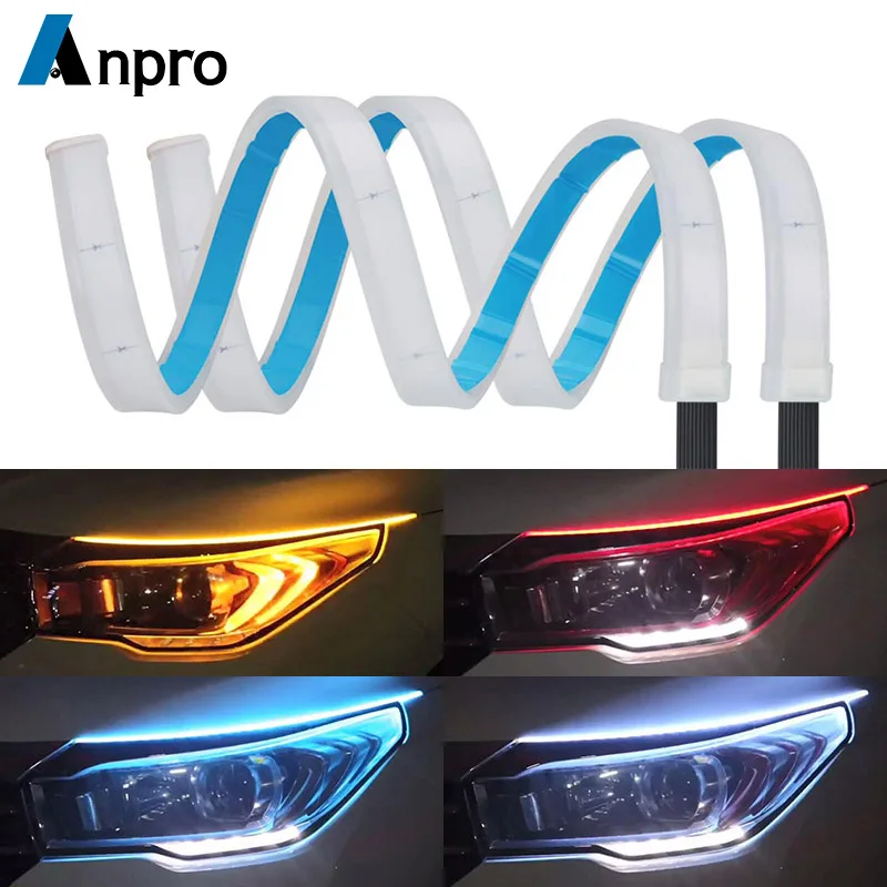 

Universal Car LED DRL Daytime Running Lights Waterproof Flowing Runing Headlights LED Strip Brake Signal Turn Light Lamp Z2