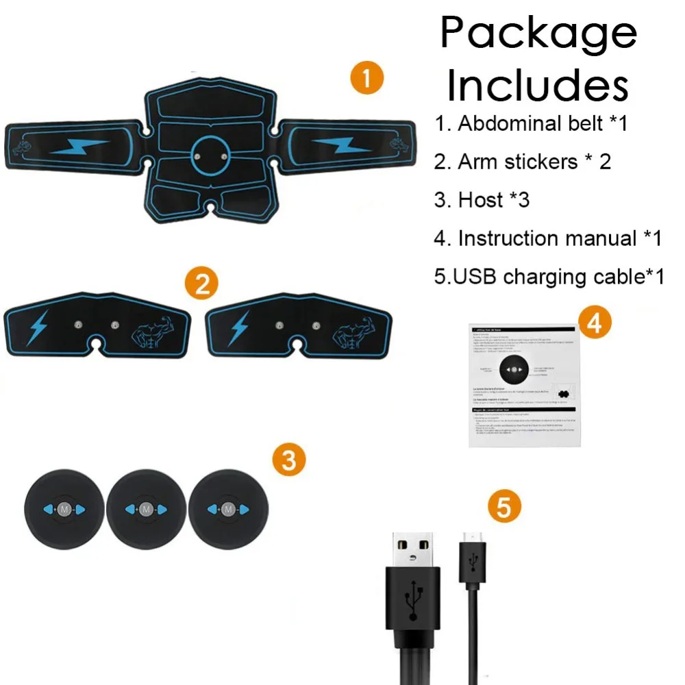 Abdominal Muscle Stimulator ABS Home Gym EMS Vibration Fitness Massager Electroestimulador Muscular Trainer Toner Toning Belt (1)