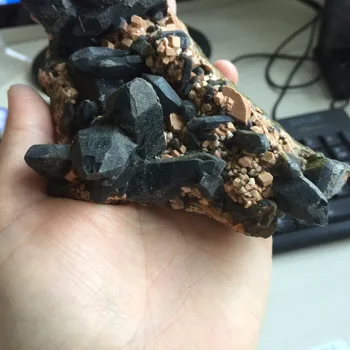 

381g High Quality Natural Stone Rough Black Quartz Crystal Cluster Specimen Minerals good price Home Decor