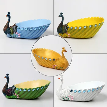 

S/M/L New Peacock Flower Pot Resin Three Size 5 Colors Pastoral Simplicity Resin Peacock Plants Flower Pots Creative Flower Pot