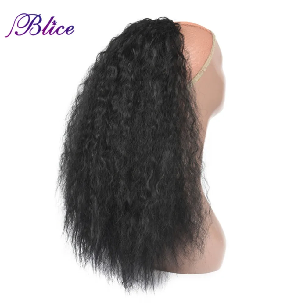 Blice Synthetic 20-24 inch Kinky Curly Heat Resistant Hair Ponytail Extensions With Two Plastic Combs All Colors Available
