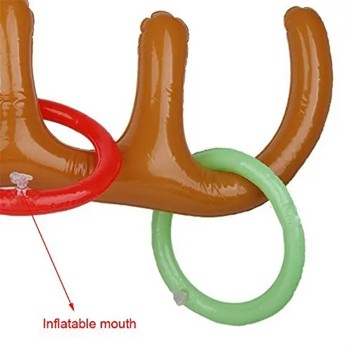 Горячая Распродажа, надувной Рождественский оленьи рога из ПВХ, кольцеброс, забавная игра, любимое Рождественское украшение для рождественской вечеринки