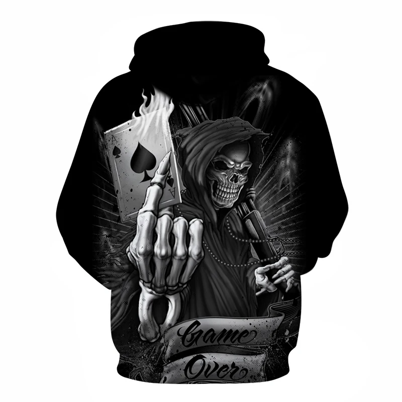  Poker Skull Hoodies Sweatshirts 3d Hoodie Men Tracksuit Fashion Hoody Funny Pullover Autumn Streetw