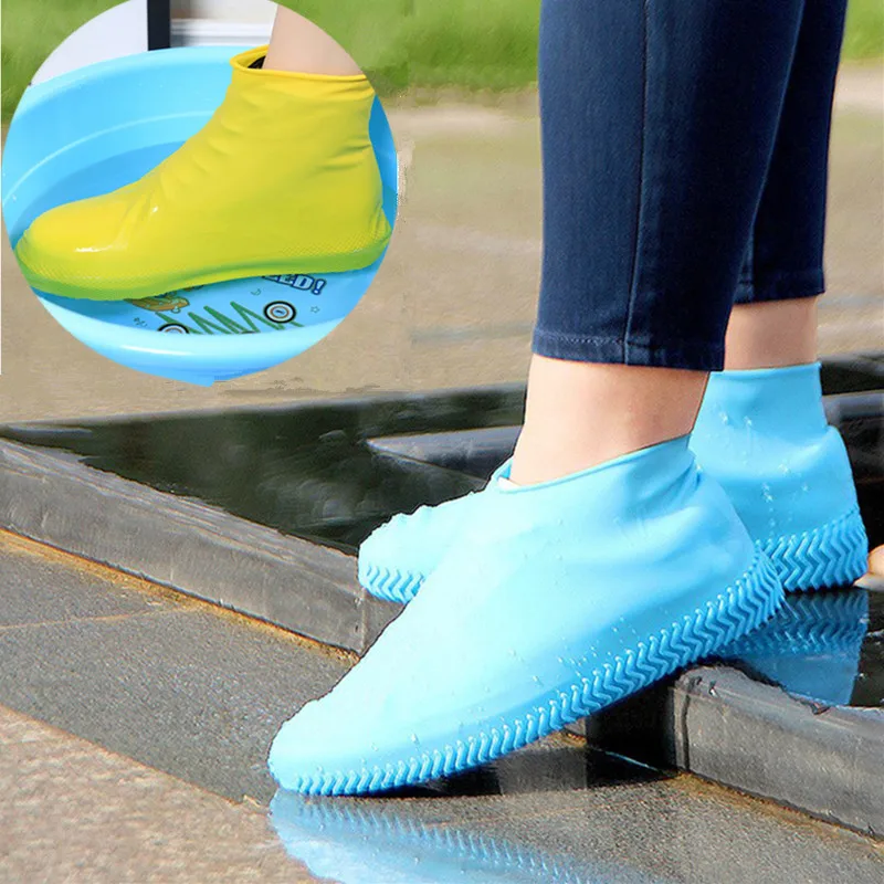 Уличная силиконовая обувь противоскользящая Водонепроницаемая непромокаемая обувь сапоги покрытие резиновые галоши моющаяся одежда унисекс перерабатываемая