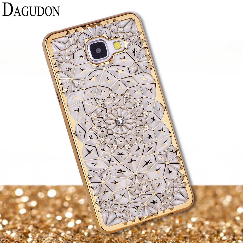 Dagudon Роскошные ТПУ Алмаз чехол для Samsung Galaxy A5 2016 A510F Bling золота мягкий Коке |
