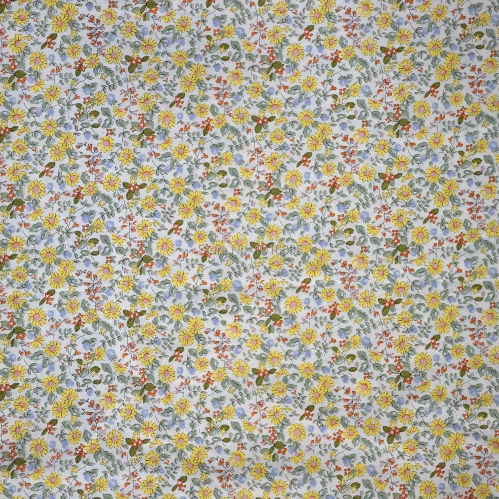 

Hot sale 1.5 meter Width Floral printed 100% cotton Poplin fabric for sewing