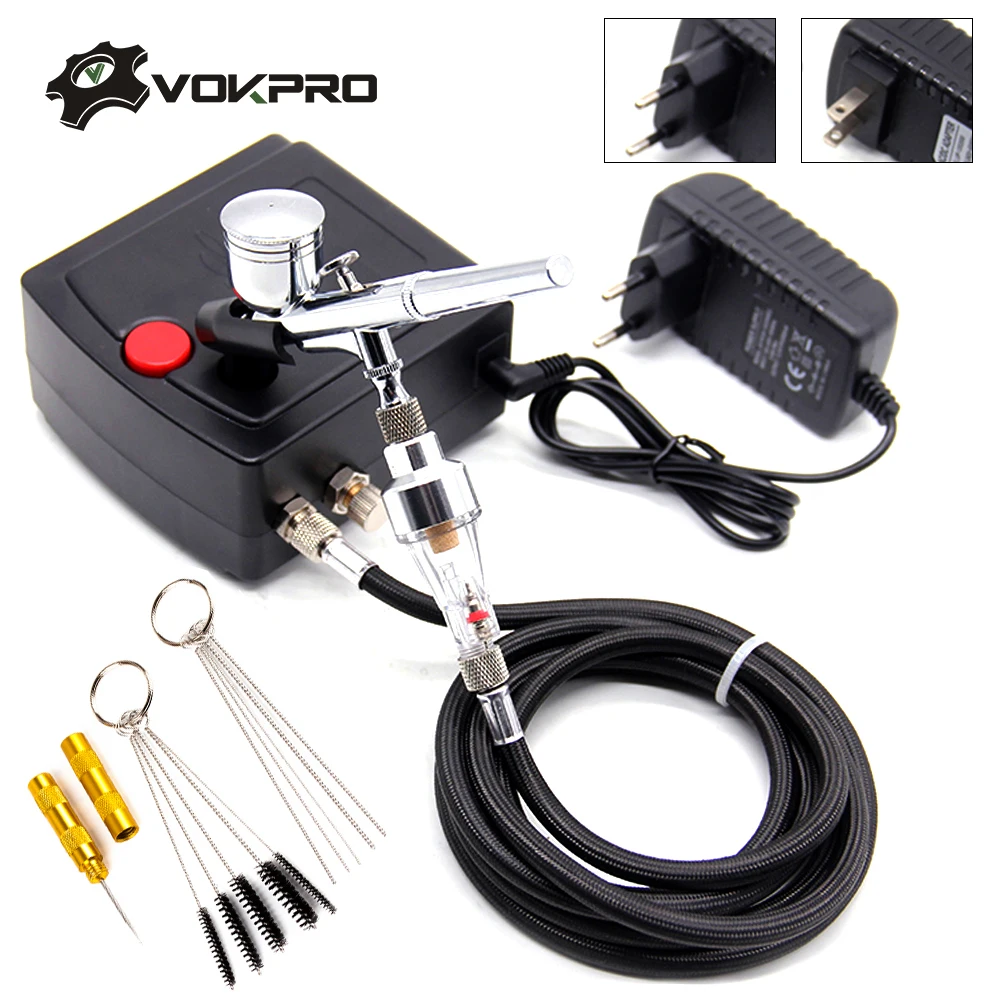 Dual Action Airbrush Air Compressor Kit With 0.3mm Nozzle US&EU Plug
