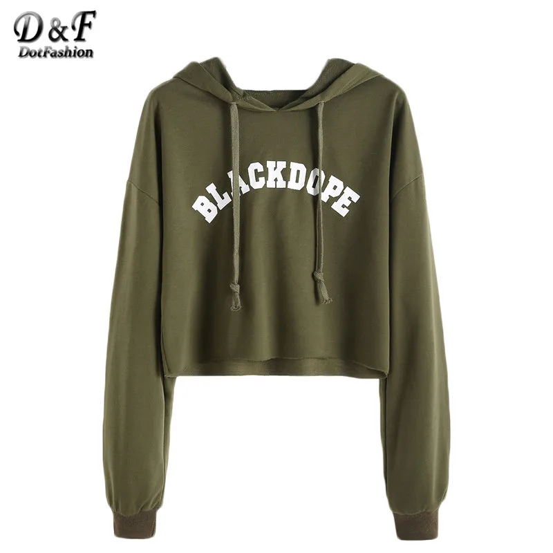 

Dotfashion Hoodies Women Kawaii Clothes Women Hoodies Sweatshirts Crop Pullovers Letter Print Sweatshirt