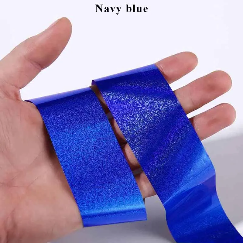 8 цветов Фольга для ногтей Звездный лазер Блестящий песок форма красота передачи Советы Клей стикер ремесло DIY голографические DIY украшения - Цвет: Navy blue