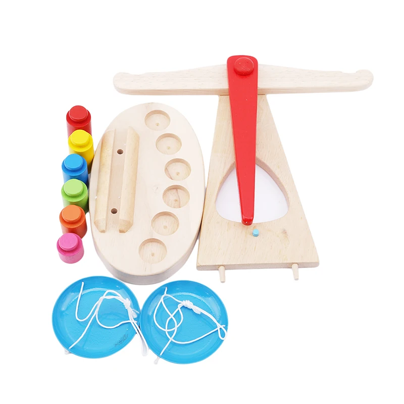 Новая обучающая игрушка Монтессори, маленькие деревянные весы New Balance, игрушка с 6 весами для детей, малышей