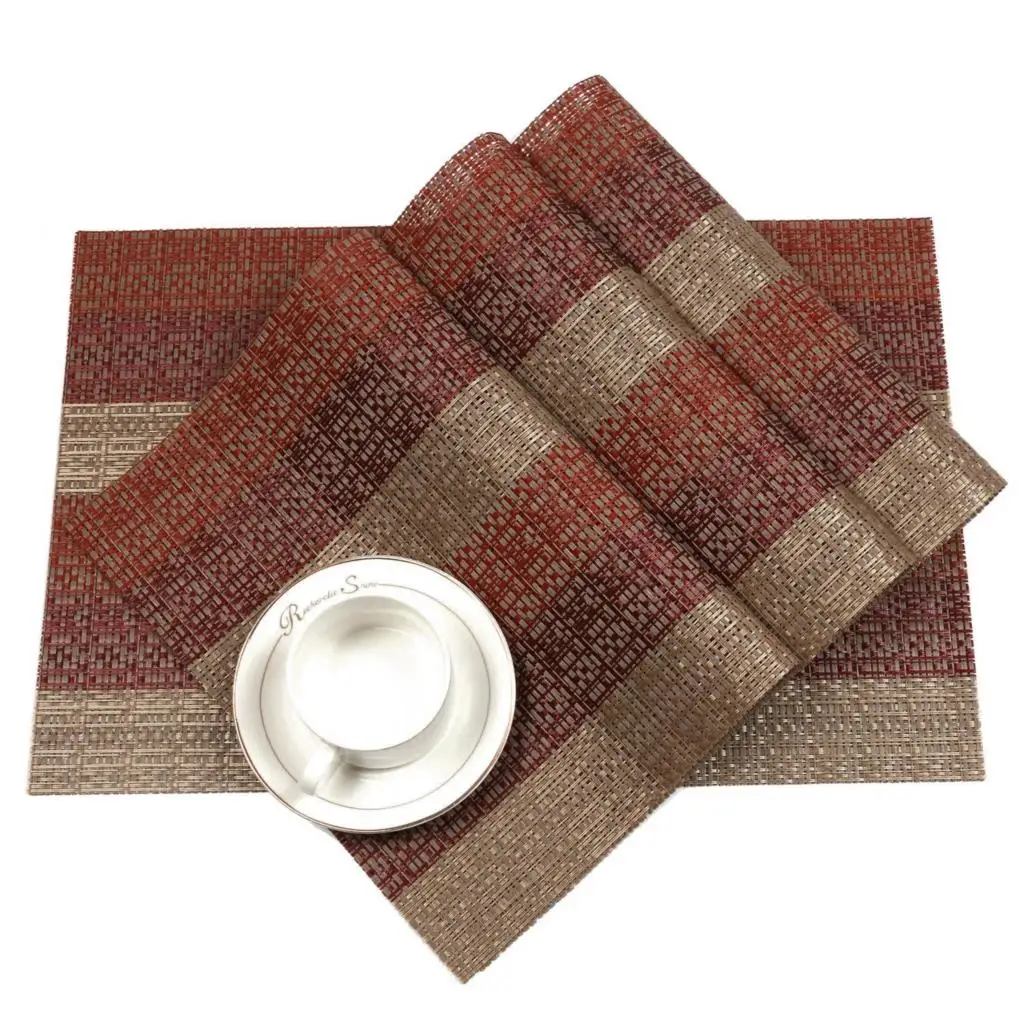 Home Placemats Set of 6 Soft Crossweave Woven Placemat Heat resistant