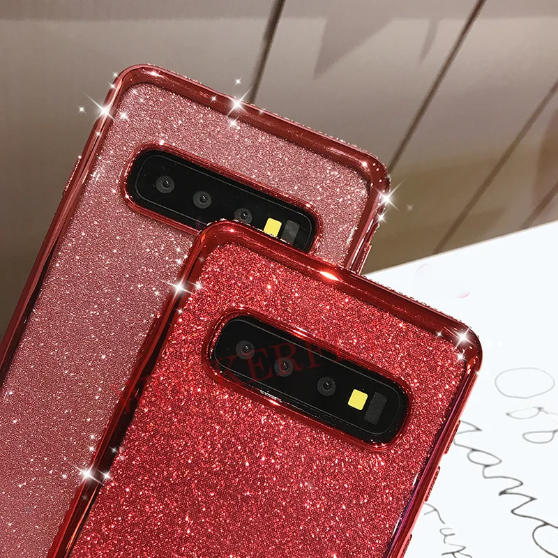 Блестящий Алмазный чехол для samsung Galaxy S10 S9 S8 J4 J6 плюс J8 A7 A50 A70 A60 A30 M30 Note 9 8 3D стенд держатель чехол