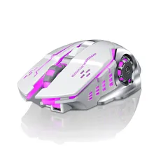 Мышь игровой Перезаряжаемые X8 Беспроводной бесшумный светодиодный Подсветка USB оптическая эргономичная белая игровая Мышь#20