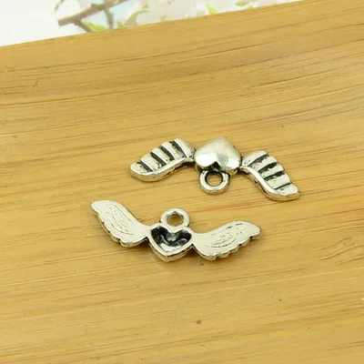 

free shipping 100pcs/lot A4395 antique silver heart shape alloy charm pendant fit jewelry making 29x11mm wholesale