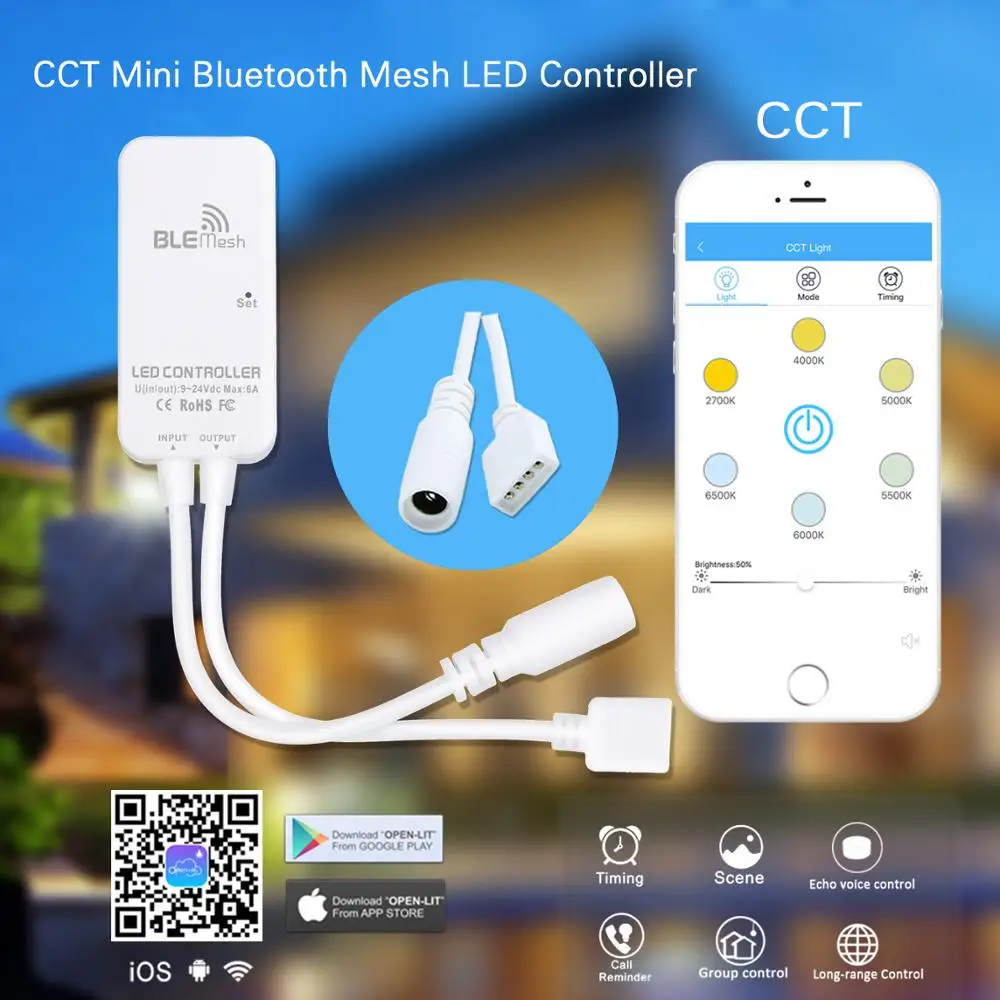 Регулировка яркости CCT RGB RGBW + Bluetooth контроллер DC 9V 12V 24V сетчатый светильник вой