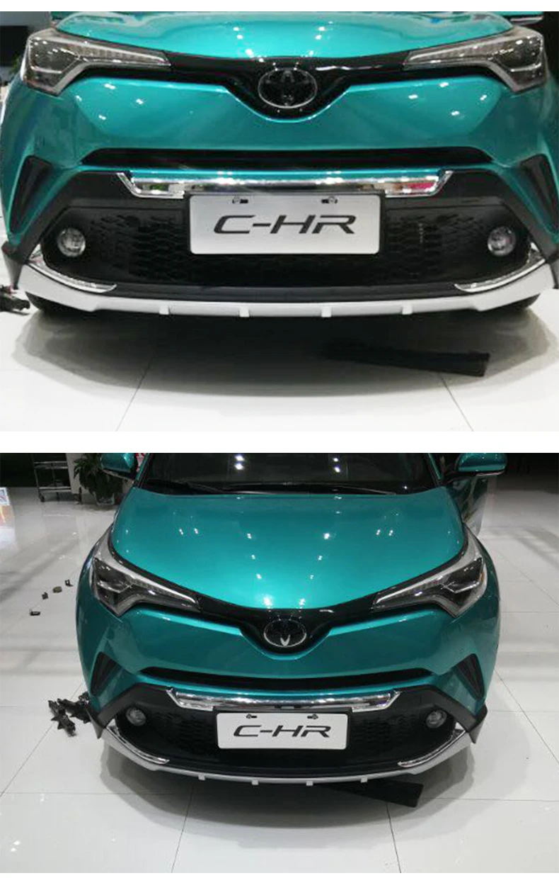 Для Toyota CHR C-HR IZOA Передний+ задний бампер диффузор бамперы для губ защитная накладка ABS хромированная отделка