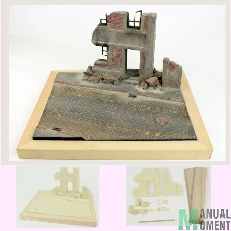 Миниатюрные 1/35 смолы модели Второй мировой войны Европейская Архитектура руины