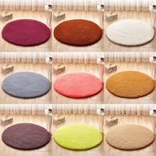 Круглый толстый однотонный ковер из кожи ягненка, прикроватное одеяло для спальни, гостиная, подкладка для кофейного столика, нескользящий утепленный коврик