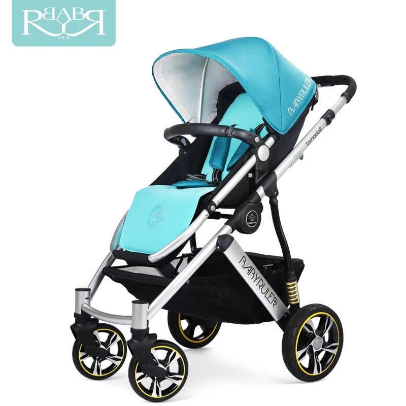 

Babyruler Baby Stroller 3 in 1 High Landscape Aluminum Luxury Folding Baby Carriage Pram for Newborn Kinderwagen Four Wheels
