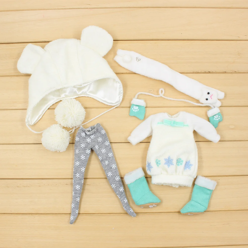 

Clothes fot Blyth ICY Licca 1/6 Body Snowflake Outfit Cute White Style Free Shipping